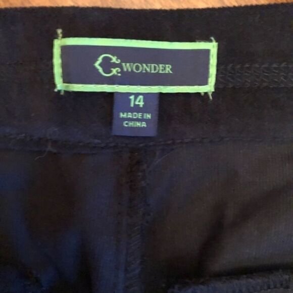 C. WONDER Velvet Slim Leg Ankle Pants 14 - Picture 3 of 5